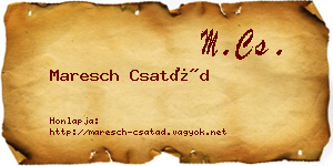 Maresch Csatád névjegykártya